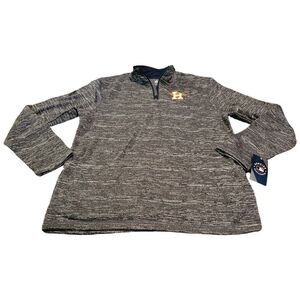 MLB Houston Astros Majestic 1/4 Zip Pullover Sweater Heather Gray